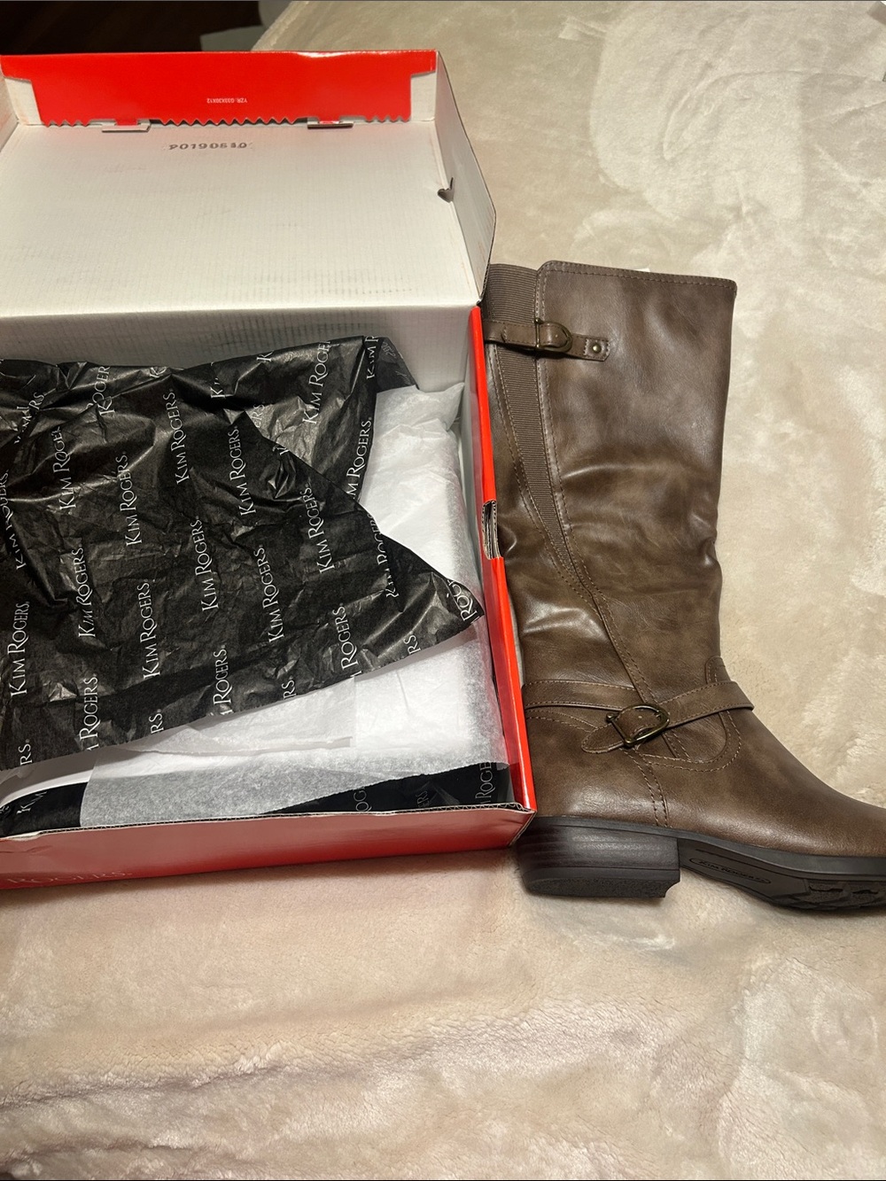 Kim Rogers Brown Mid-Calf Buckle Riding Boots